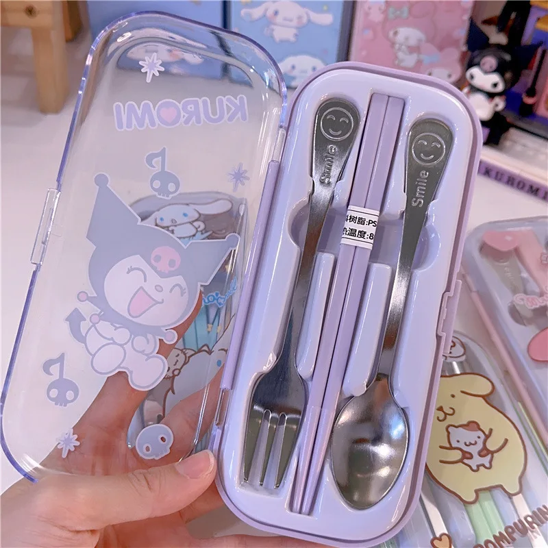 MB3 оптовая продажа наборы посуды из нержавеющей стали Kuromi My Melody аксессуары столовые
