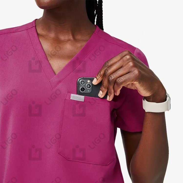 High Quality Hospital Uniforms 72% Polyester 21% Rayon 7% Spandex Scrubs Uniforms Suit Set