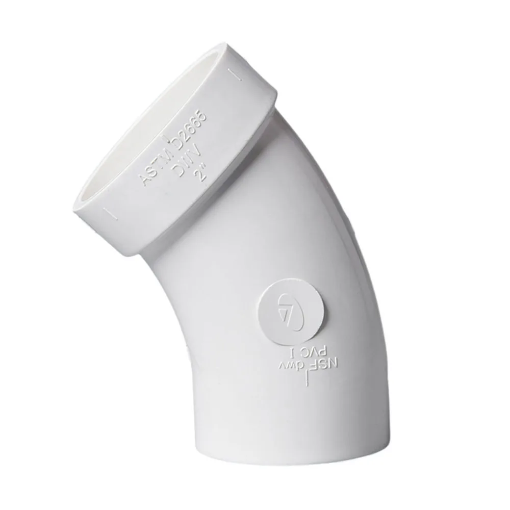 Competitive price ASTM D1785/2665 pvc 45 degree 4 inch pipe fittings bend elbow