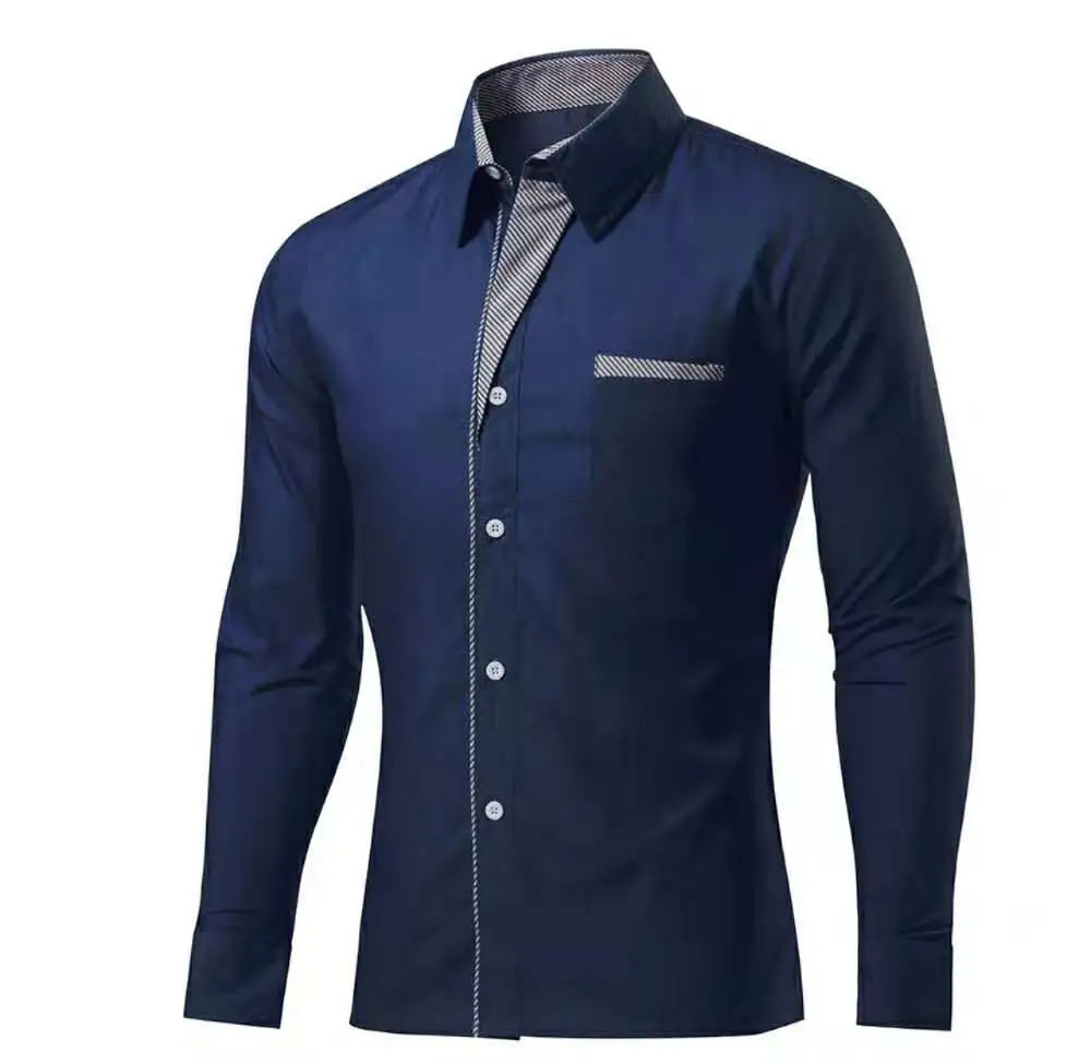 
2021 wholesale Fashion Long Sleeve Shirt Men Slim Design Formal Casual Shirt Men 