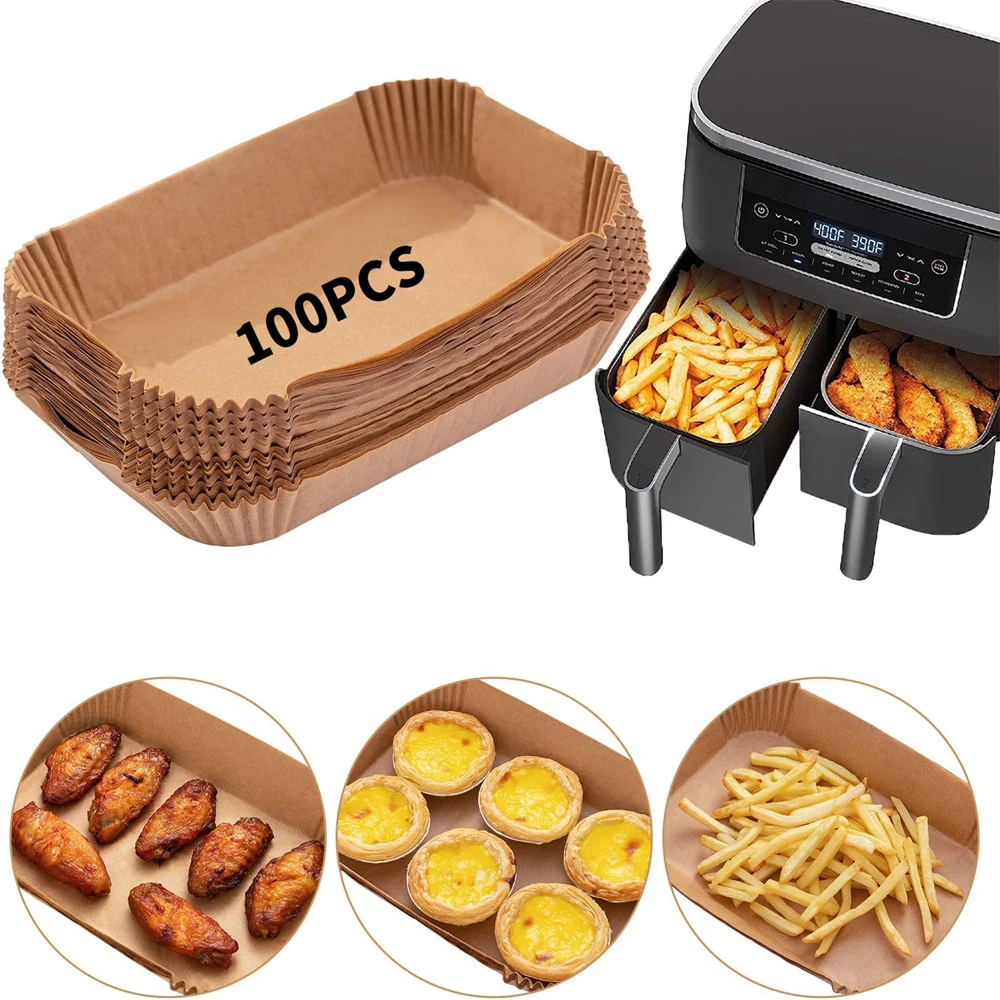 Wholesale Disposable Parchment Air Fryer Food Baking Paper Liner Greaseproof Square Airfryer Liners Silicone Food Bake Paper