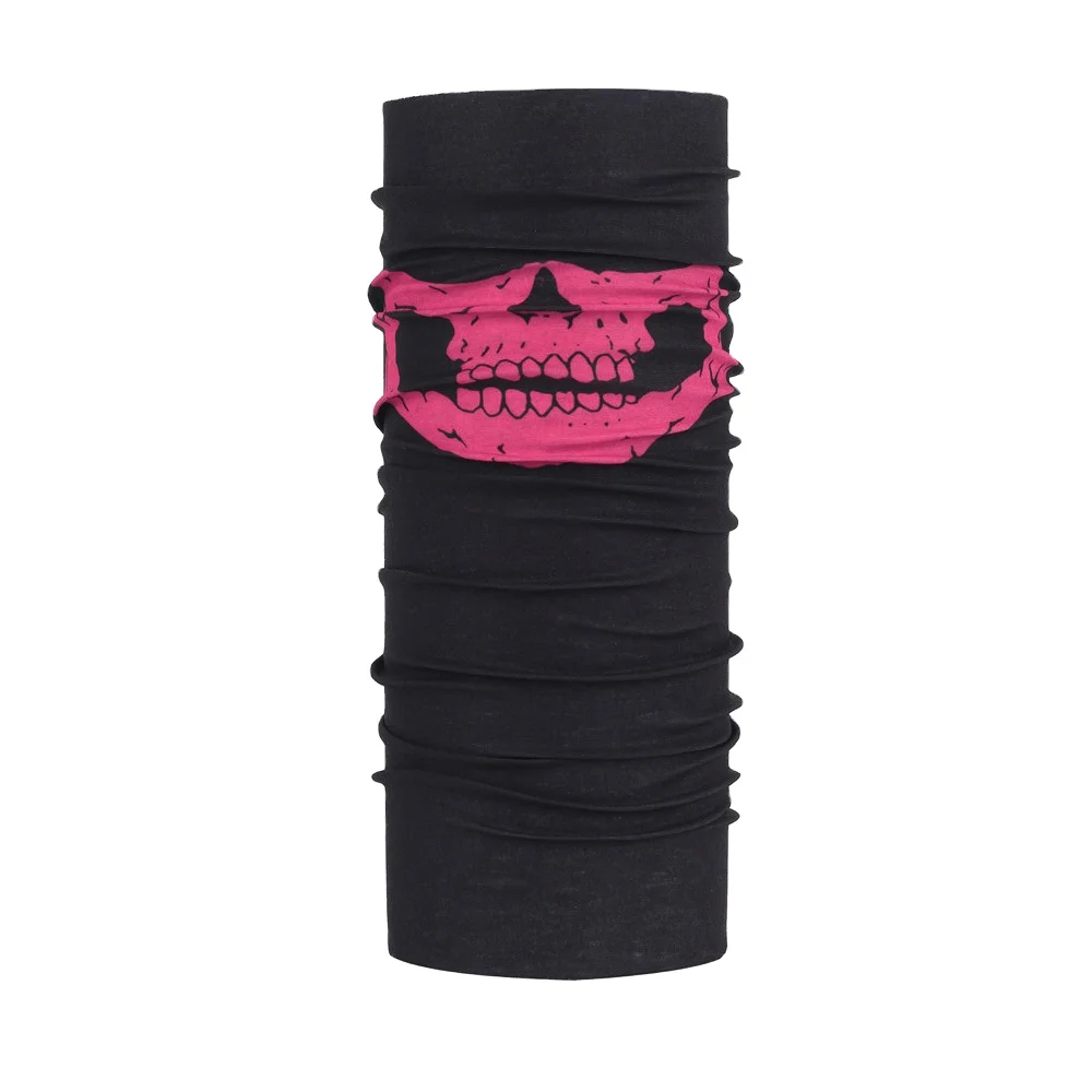 Customized Skeleton Pattern Bandanas Polyester Printing Logo Seamless Neck Gaiter Multi Functional Men Breathable Scarf