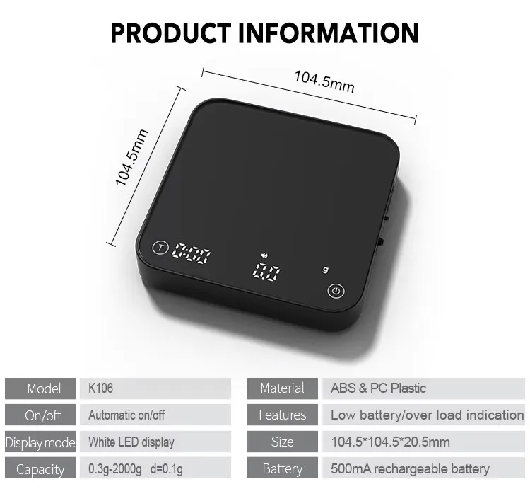 China Manufacturer Factory Price Coffee Electronic Scale Digital Espresso Coffee Scale