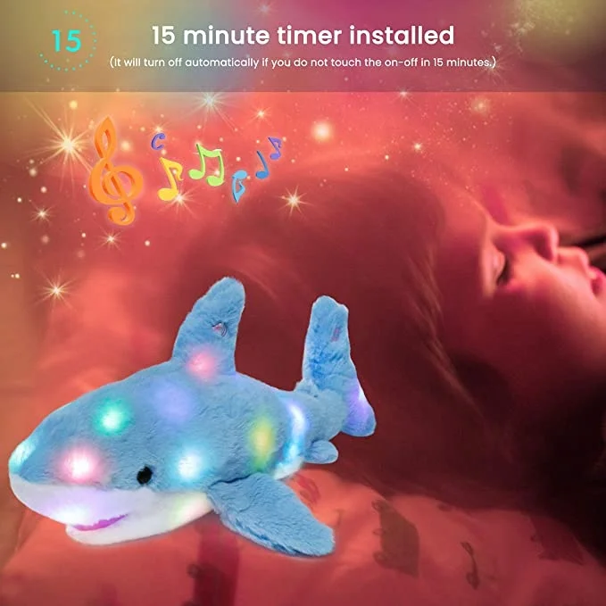 30cm LED light music singing gift shark soft toys plush toys Stuffed Animals baby Toys