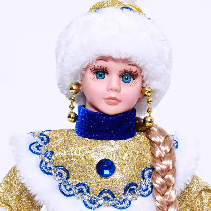SOTE Exclusive 30CM-50CM Russian Electric Ded Moroz and Snegurochka Toys Xmas Ornaments Santa Dolls with Music