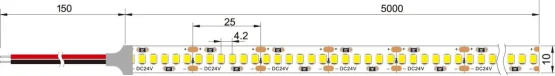 DC24V однорядные 2835 SMD 240 бусины Сверхплотные высокая яркость водонепроницаемая паста освещение для шкафа