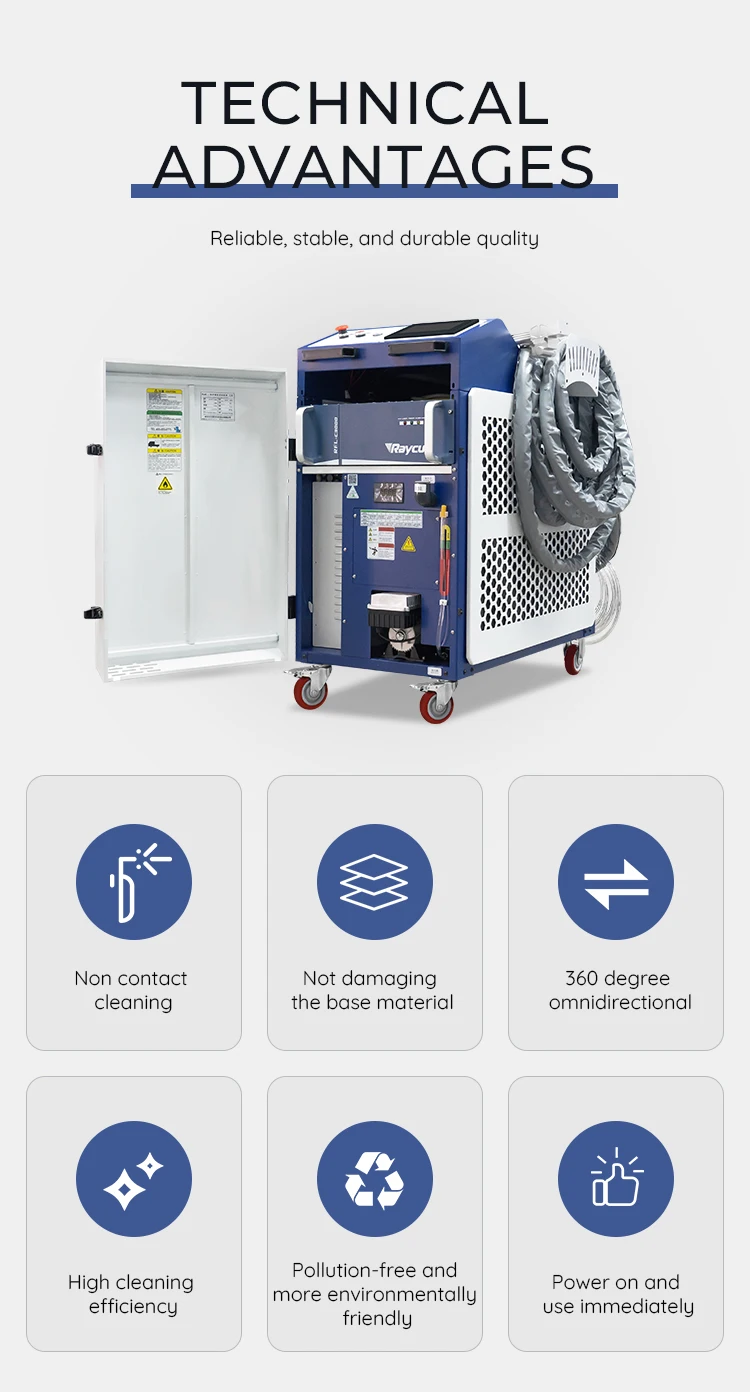 High precision Industrial Fiber Laser cleaning rust Paint Coating Corrosion removal Pulsed Laser cleaning equipment