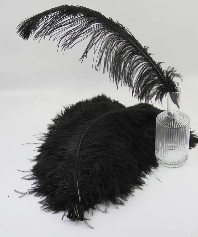 Для украшения 60-65 см черные страусиные перья оптовая продажа большие и пушистые натуральные для вечеринки карнавальный Декор