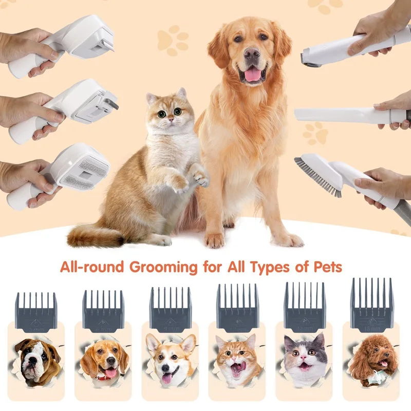 Multi functional pet vacuum cleaner pet grooming kit hair trimmer suction device hair clippers all-in-one machine for dog cat