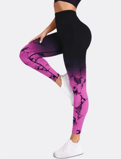 2024 NEW MSR MS645 New Hot Selling Tie dye Girl High Waist Peach Hip Lifting Fitness Leggings Custom Women Gym Skinny Sport wear