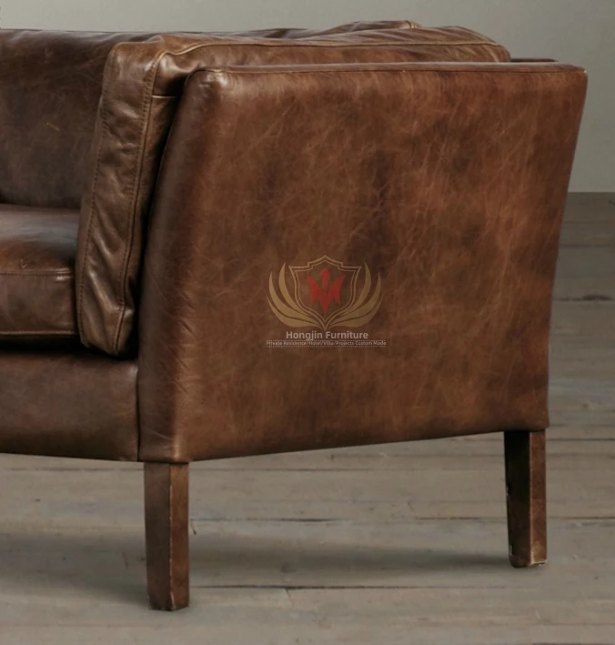 HJ HOME Vintage Sofa Set Sofa Vintage Vintage Leather Sofa