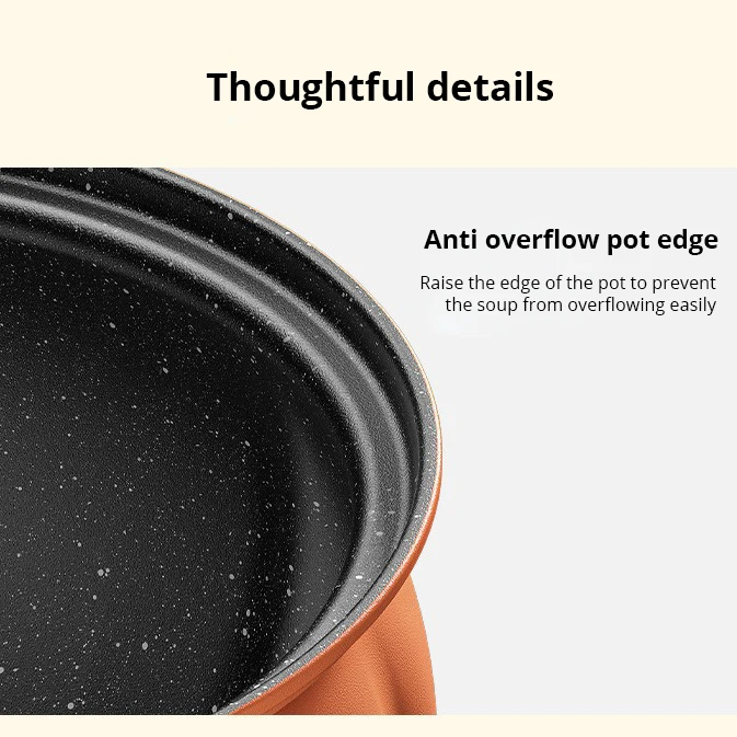 Household 8L Large Capacity Iron Micro Pressure Cooking Pot Double Ear Pumpkin Shaped Non-stick Coating Cookware Soup Stock Pot