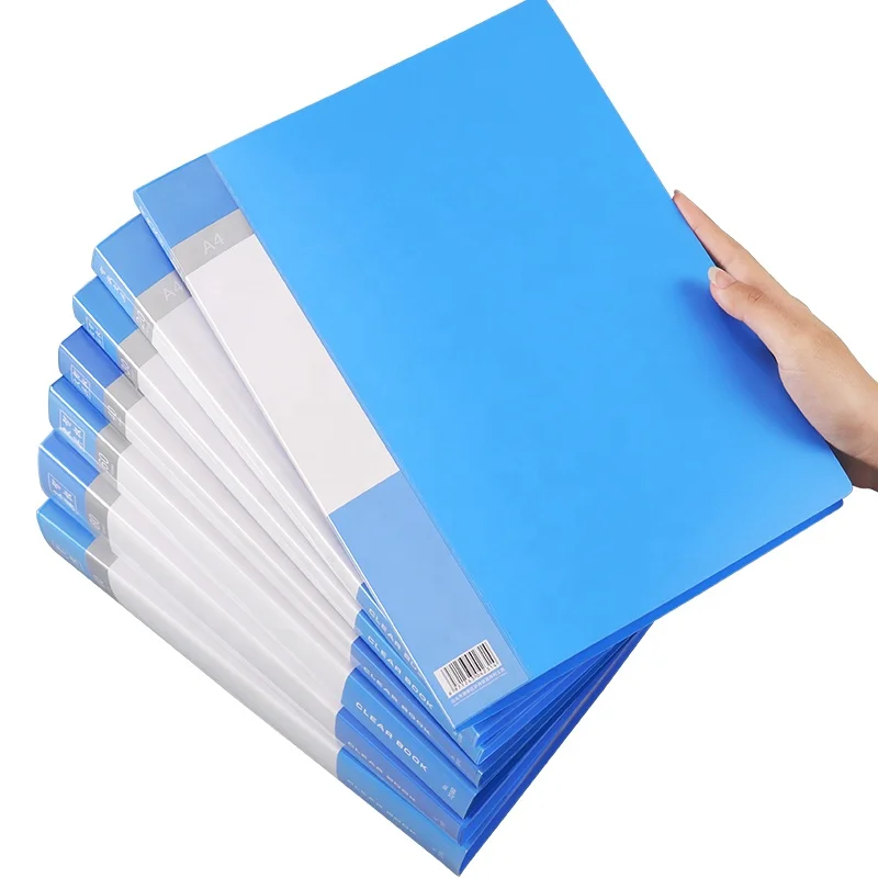 Plastic Clear Pockets Display Presentation Book A4 Data File with 10/30/40/60/80/100 Pockets Document File Folder