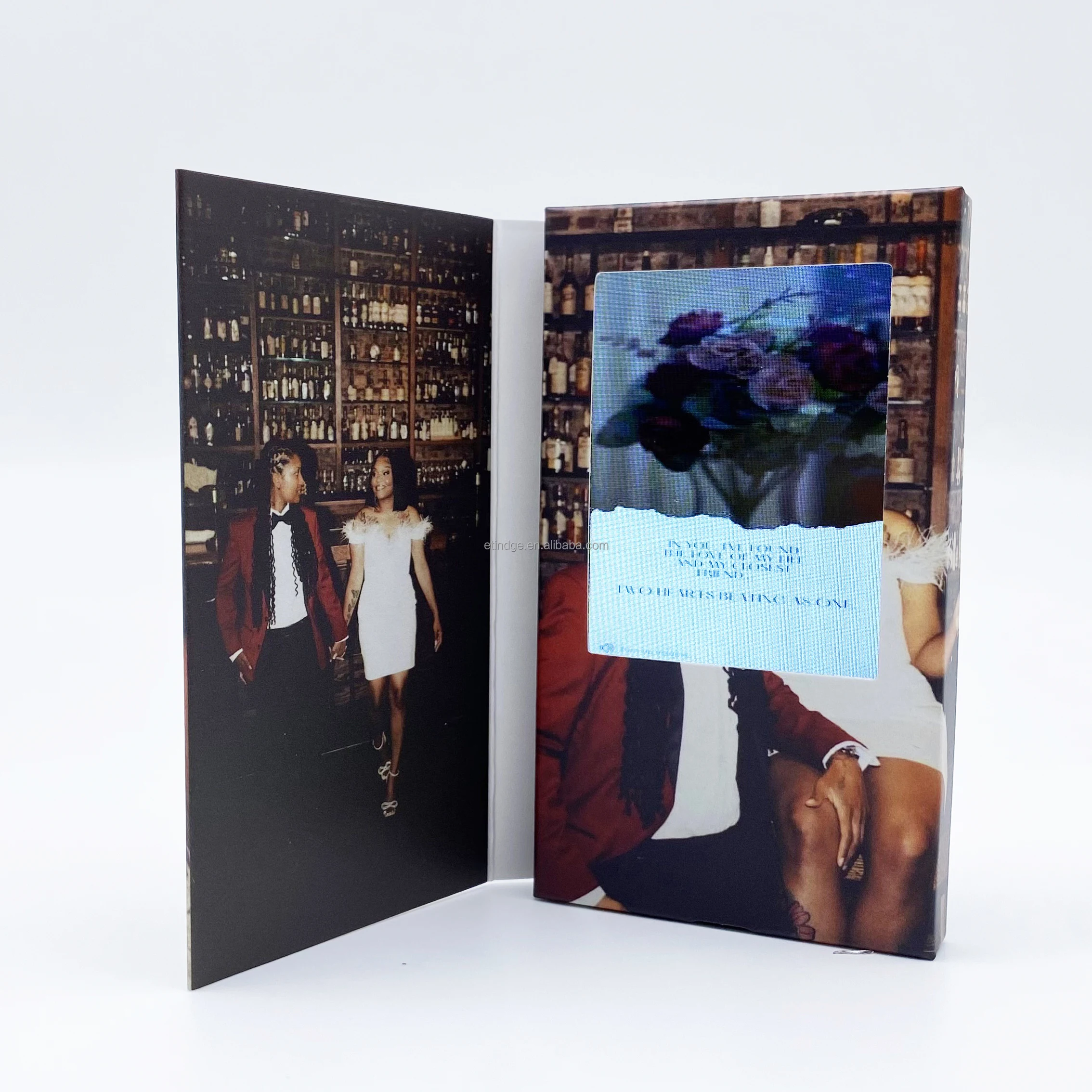 Wedding Invitation Card 300mah Built-in Memory Custom 2.4 inch Screen Small Video Business Card