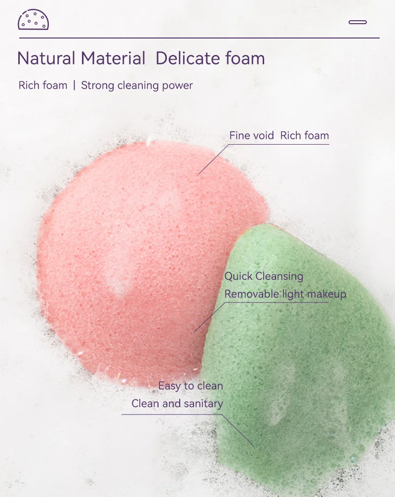 Organic Konjac Sponge Face Cleansing Facial Sponges Body Washing Konjac Sponge