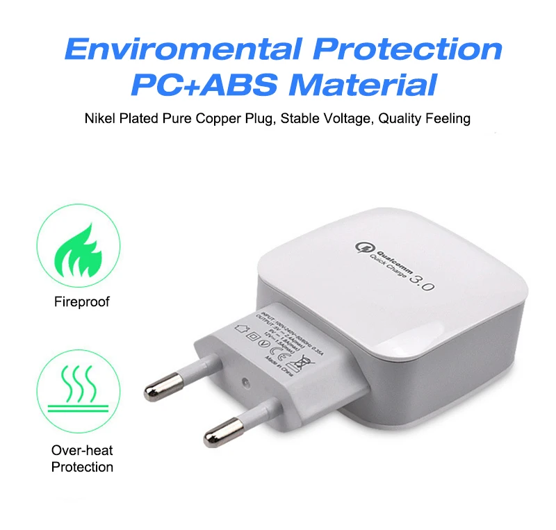  Быстрая зарядка 3 0 USB зарядное устройство EU US вилка адаптер настенное для мобильного телефона iPhone
