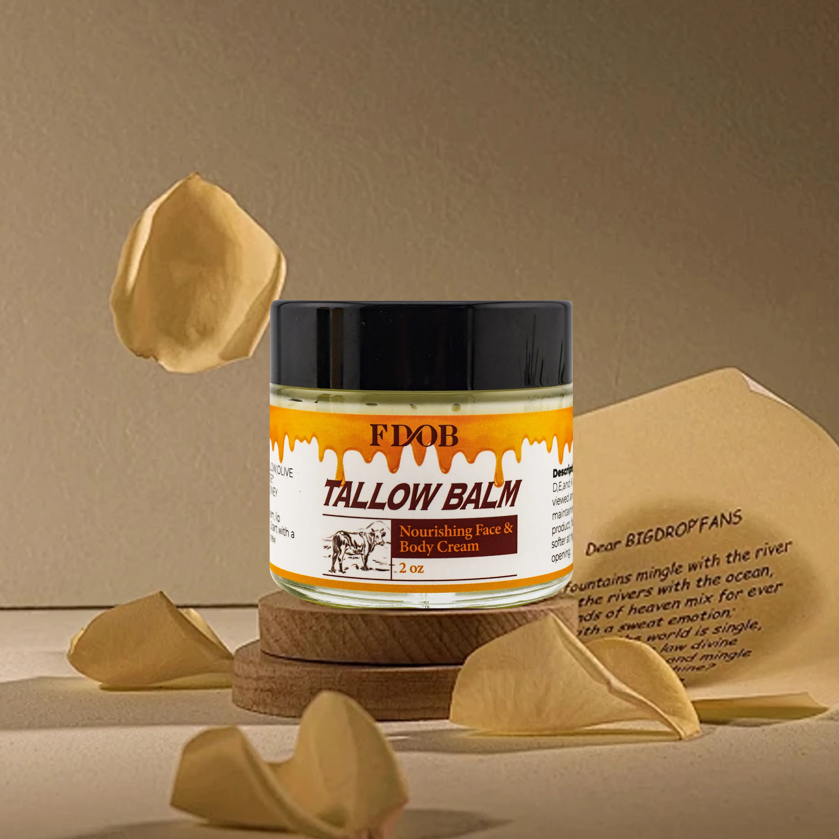 Natural Deep Soothing Moisturizing Sensitive Skin Care Diaper Rash Acne Dry Skin Whipped Beef Tallow Cream Blam