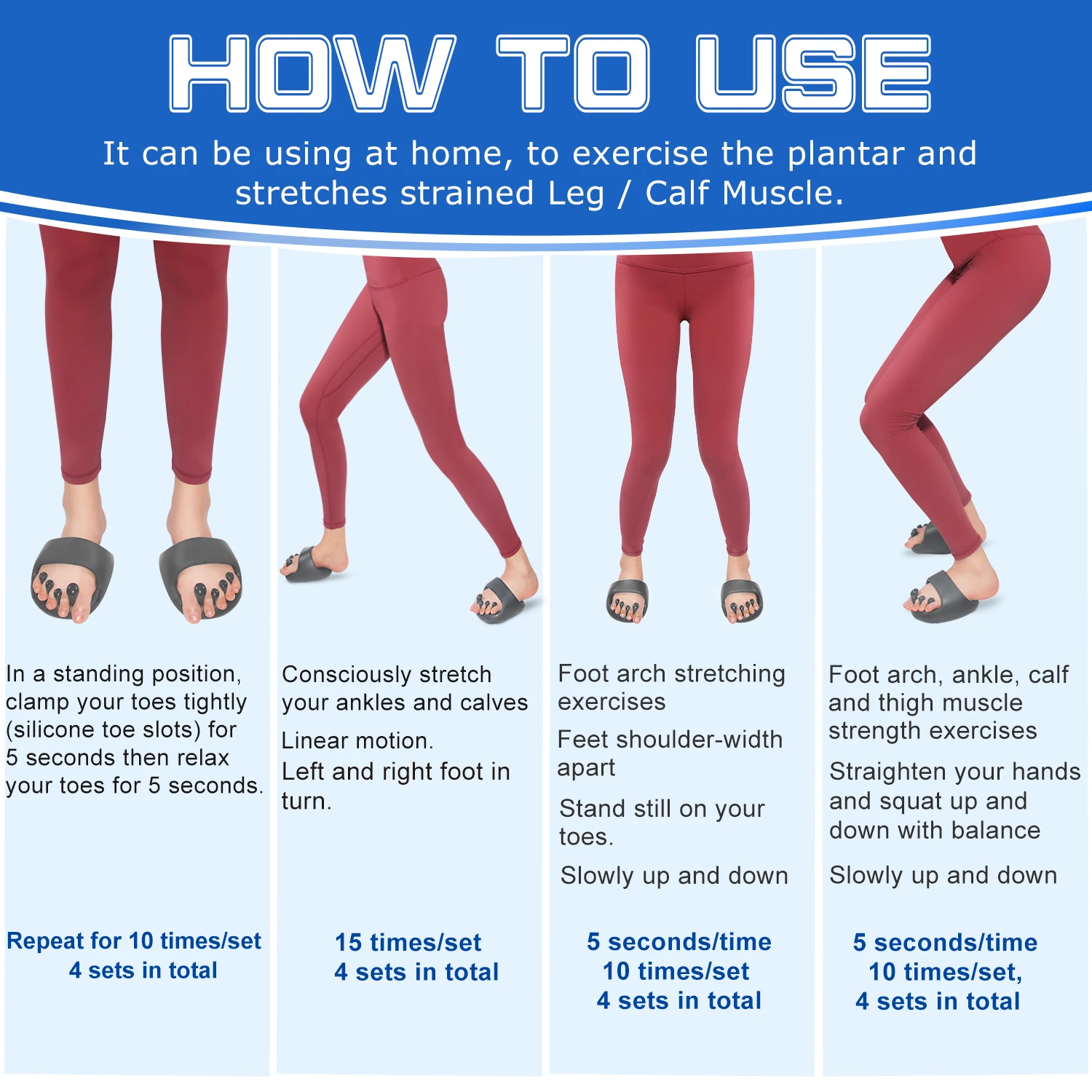 Toe Separator Shoes,Arch Support for Plantar Fasciitis and Flat Feet Calf Strengthener, Arch Exerciser Slipper for Foot Pain