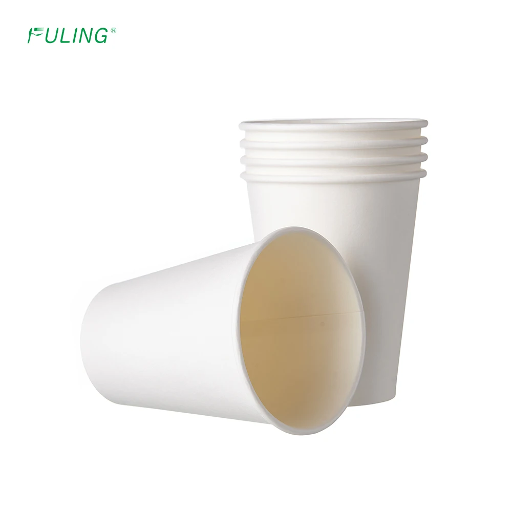 FULING 12 oz PE Coated Biodegradable Single Wall Disposable Paper Coffee Cup