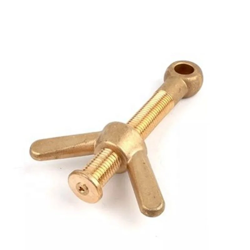 Brass eye bolt with wing nut