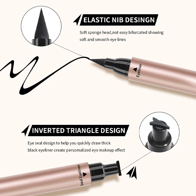 Custom eyeliner black liquid thin cat eye liner matte waterproof double-sided Private Label eyeliner pencil liner makeup