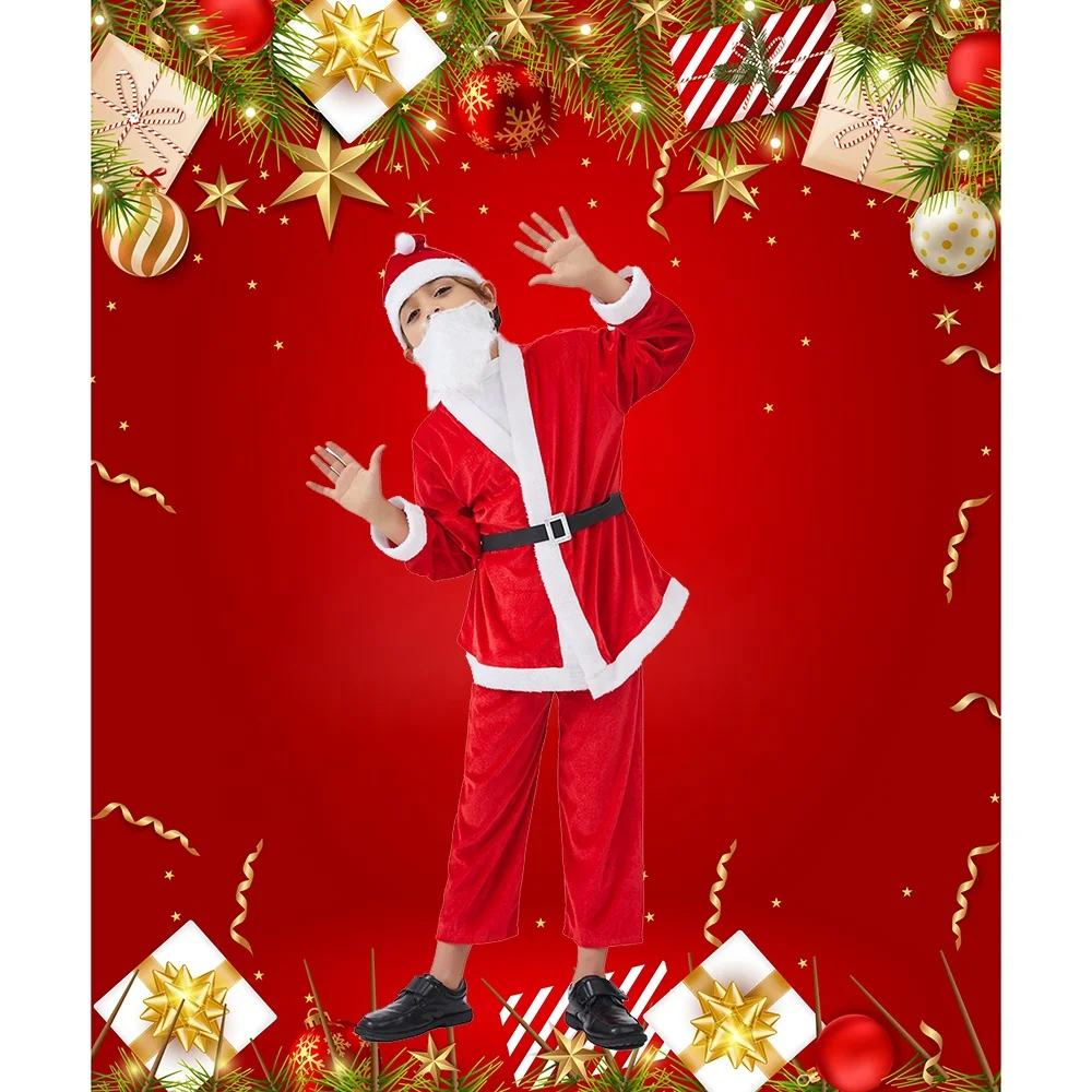 Halloween Costumes Party Christmas Outfits Kids Santa Claus Costume for Boys