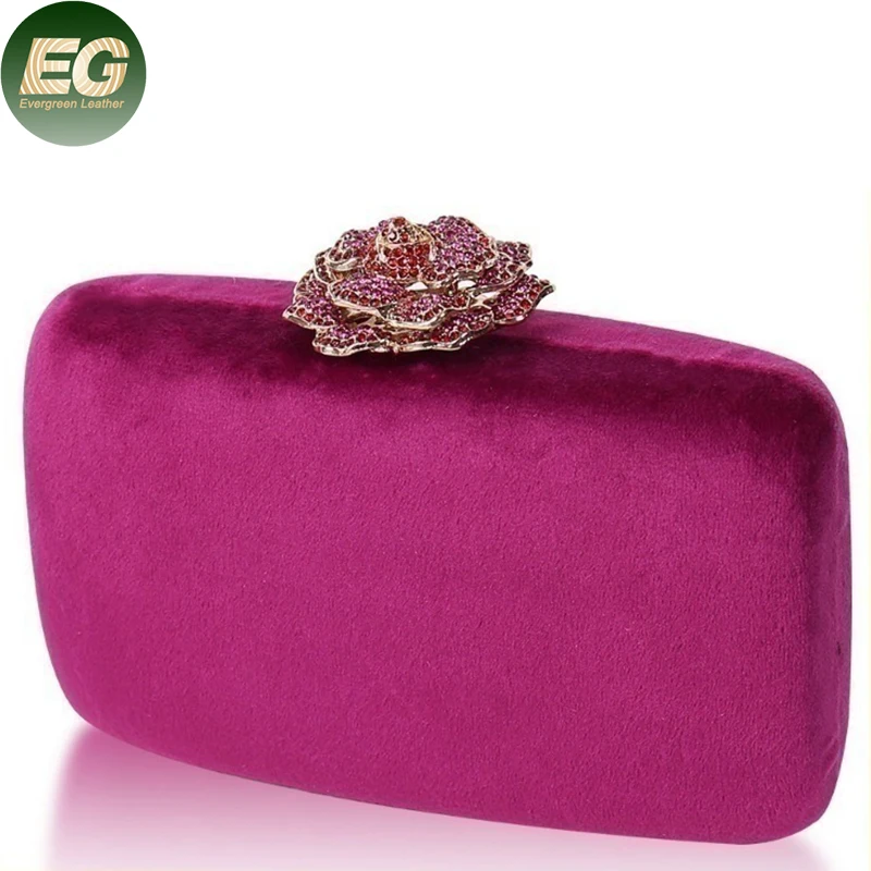 EB1649 Custom Crossbody Beaded Wedding Dress Suede Crystal Clutch Bags Designer Chain Hand Purse Party Luxury Women Evening Bag