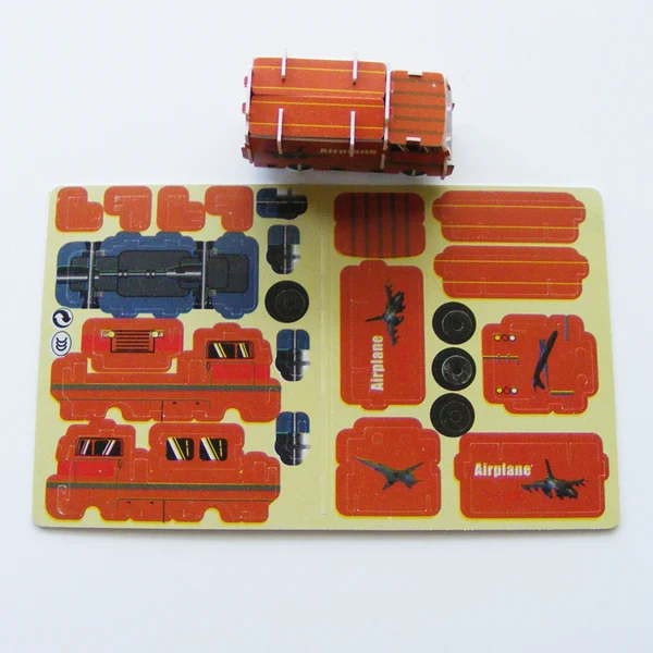 Airplane 3D Puzzle Coloring Puzzles, Model Toys, DIY Cards