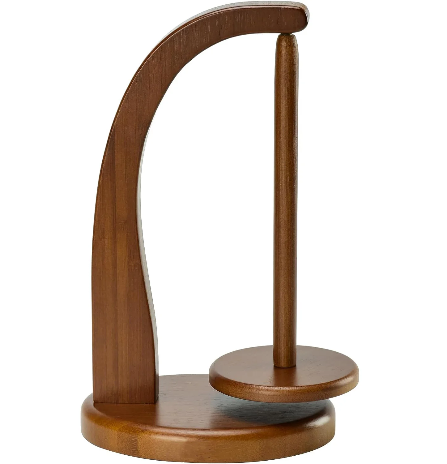 Yarn holder for knitting and crochet, crochet Gift for knitters, Wooden yarn turntable (Walnut wood color)