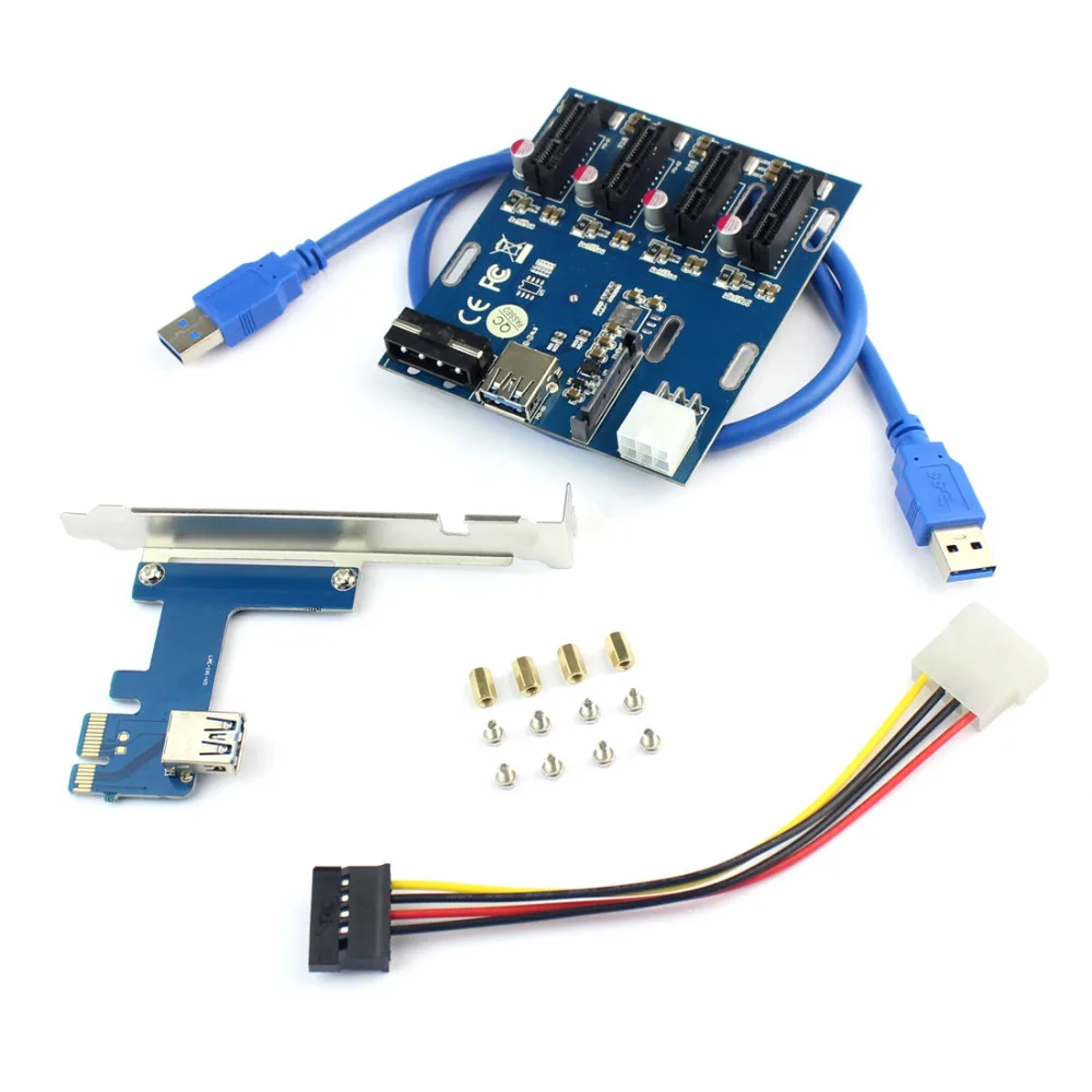 Мини PCIe для PCI Express 1to 4 слота Riser карта мини-itx на внешний 4 PCI-e адаптер порта для портативного адаптера