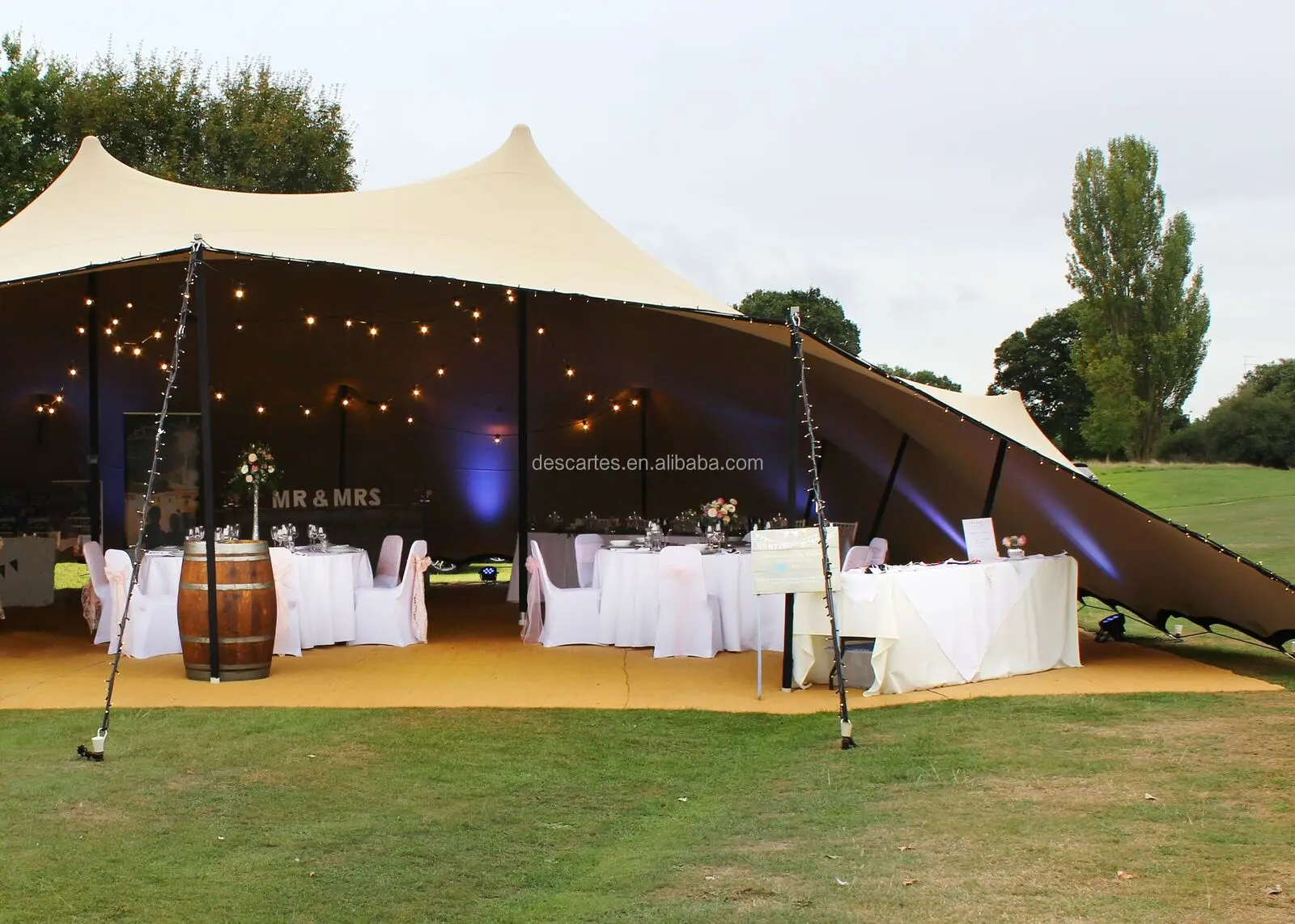 15x15M Beige Marquee Flexible Shade Waterproof bedouin stretch Tent For Parties