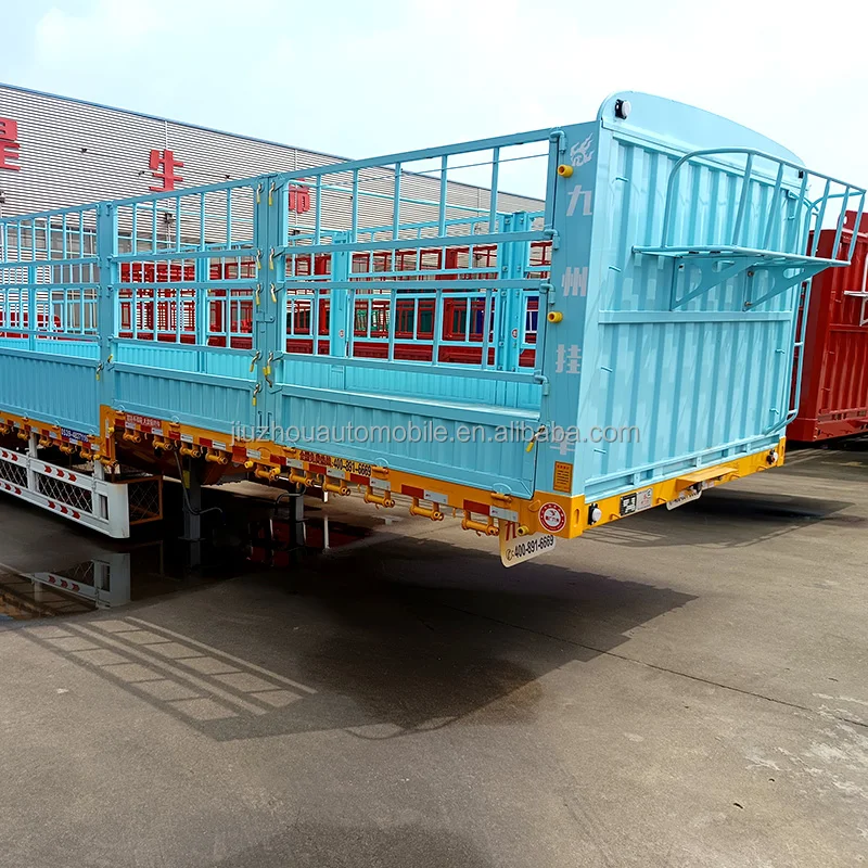 New 100 Tons Steel Cattle Trailer Livestock Semi-Trailer Truck with Axles Cargo Animal Transport Stake Fence Cheap for Sale