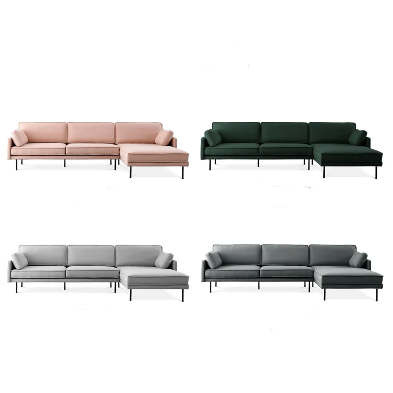 
Custom modern L shape chaise lounge sofa set 1059 