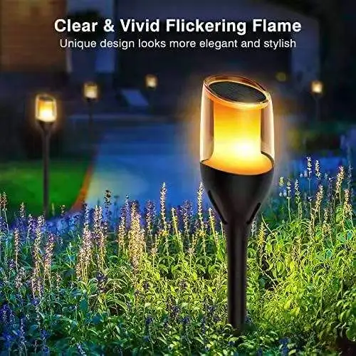 New trend IP65 Waterproof Garden Solar Flame Flickering Light for patio decorative Landscape lawn light
