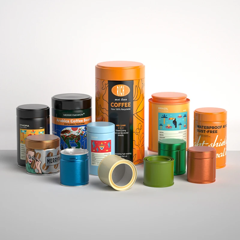 Printing Designed Tinplate Containers Food Grade Iron Cans Aluminum Cans Coffee Tea Packaging Tins