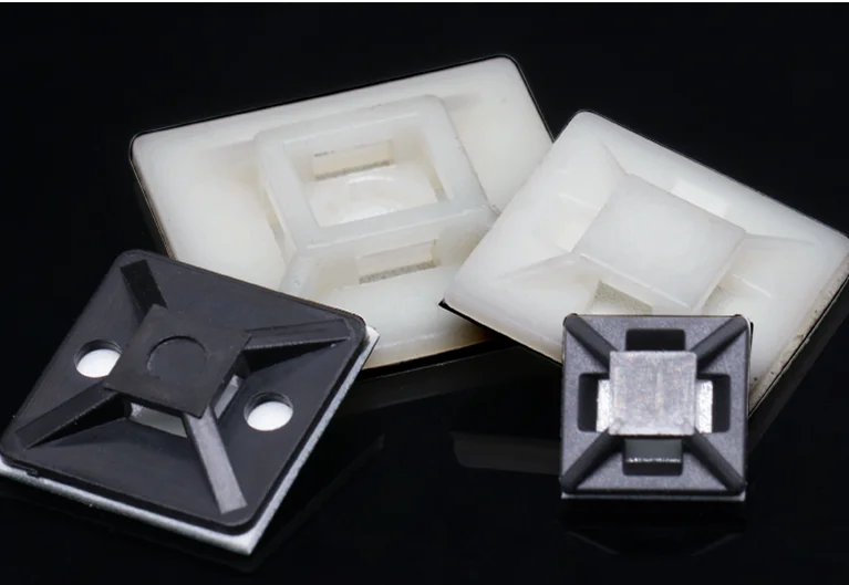 3M Self-adhesive Mounting Bases For Cable Tie Mount Holder assembled with screw and cable tie