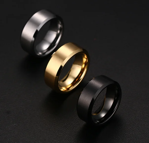 
8mm cool black tungsten ring for men 