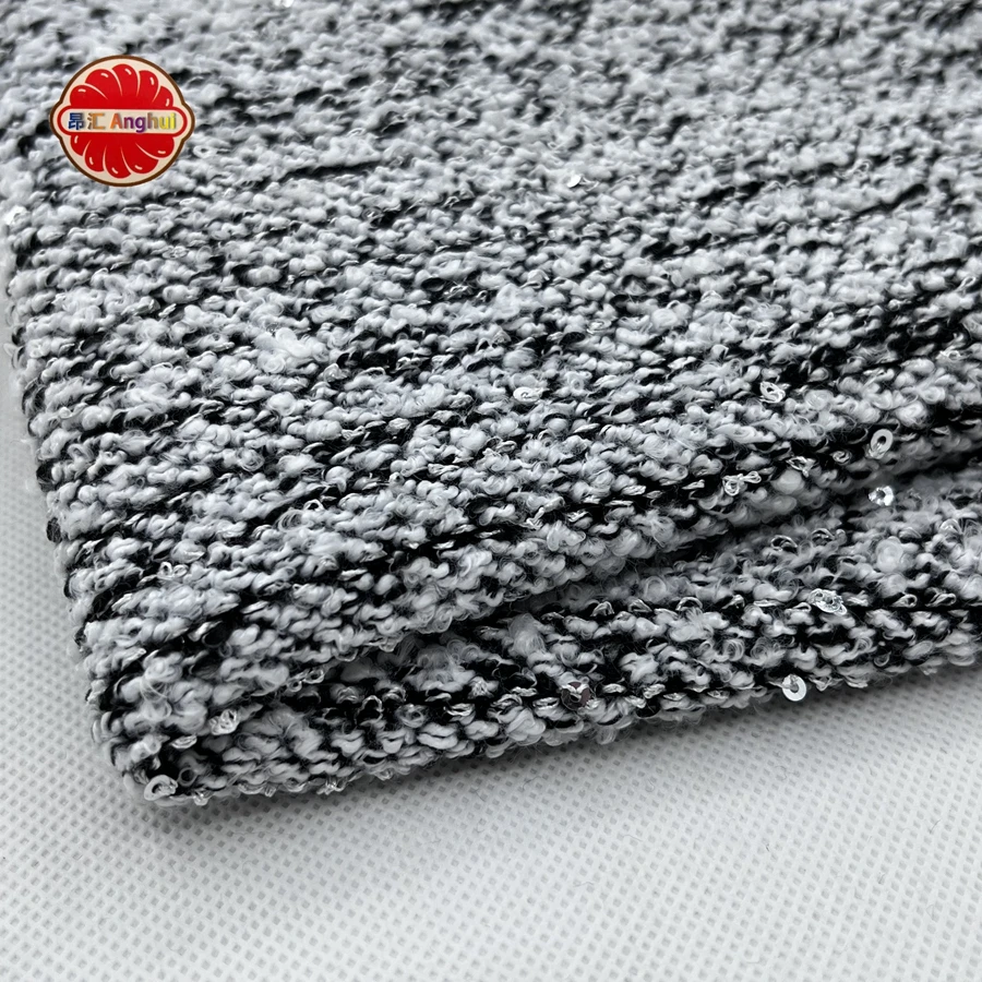 export TR sequin thick yarn dye knitting coarse needle fabric