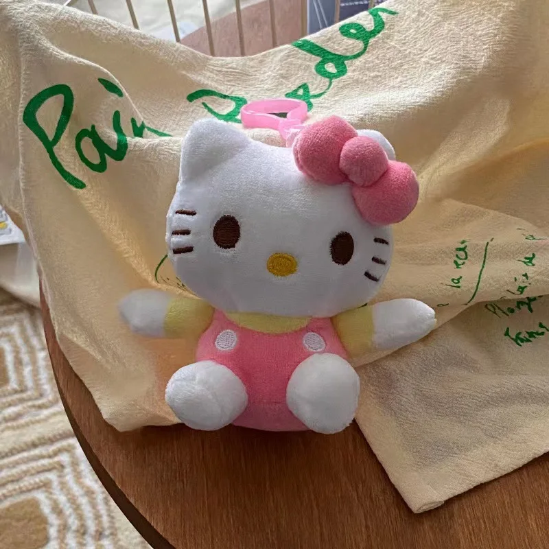 Kids Gift 10Cm Hello Kt Plush Toy Kawaii Anime Cartoon Bow Kt Cos White Bear Panda Cute Comfort Soft Stuffed Doll Pendant Toy