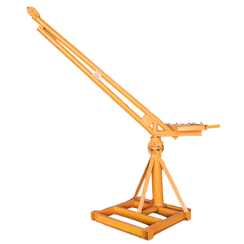 Small Mini Construction 360 Rotation Lifting Crane 2 Ton Capacity Winch Construction Works Accept Oem 360 Depgree Provided Motor