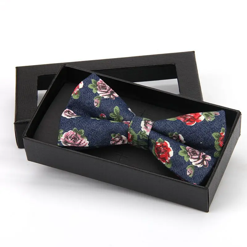 Luxury custom-made rigid paper padded gift packaging boxes for bow tie