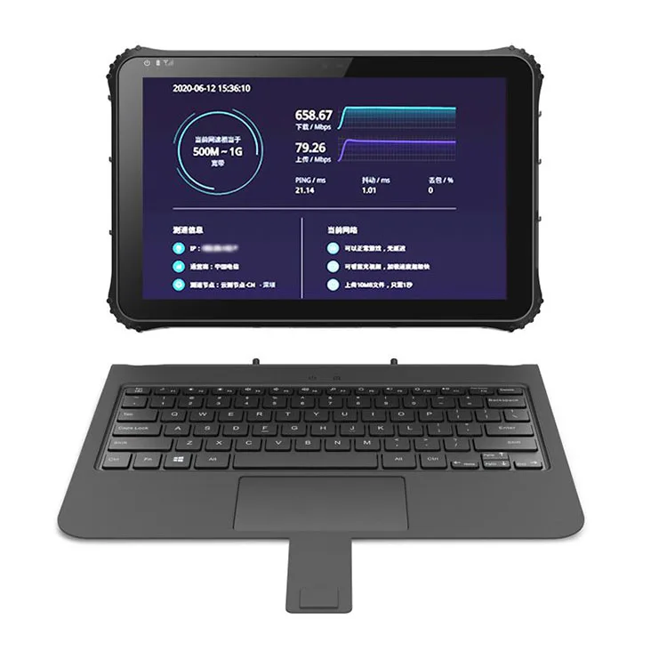 Win 10 Rugged Tablet Waterproof Shockproof Industrial Laptop Computer With Keyboard 1/2D RS232 RS485