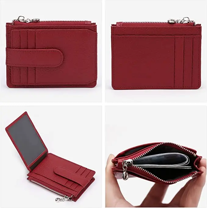 Slim Wallet for Women Thin Womens Card Holder Small Wallets RFID Blocking Genuine Leather Opp Bag Short Guangdong Unisex Nylon
