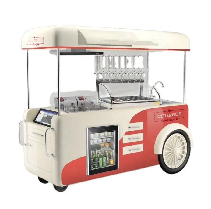 Free 3D design retail cupcake cart food vending carts crepe cart for sale