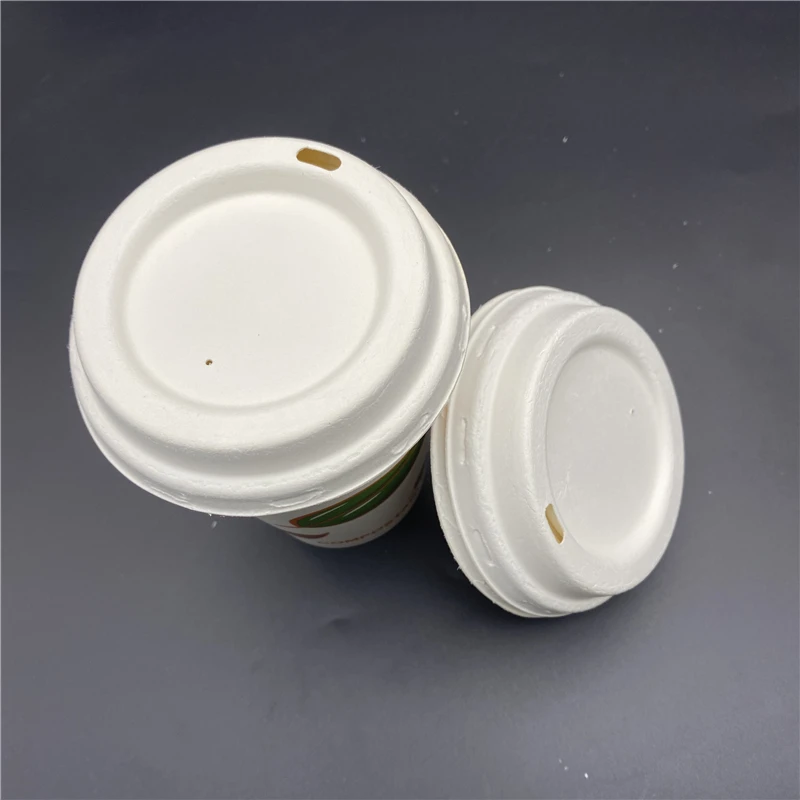 100% Compostable Bagasse Sugarcane Coffee Cup Lid