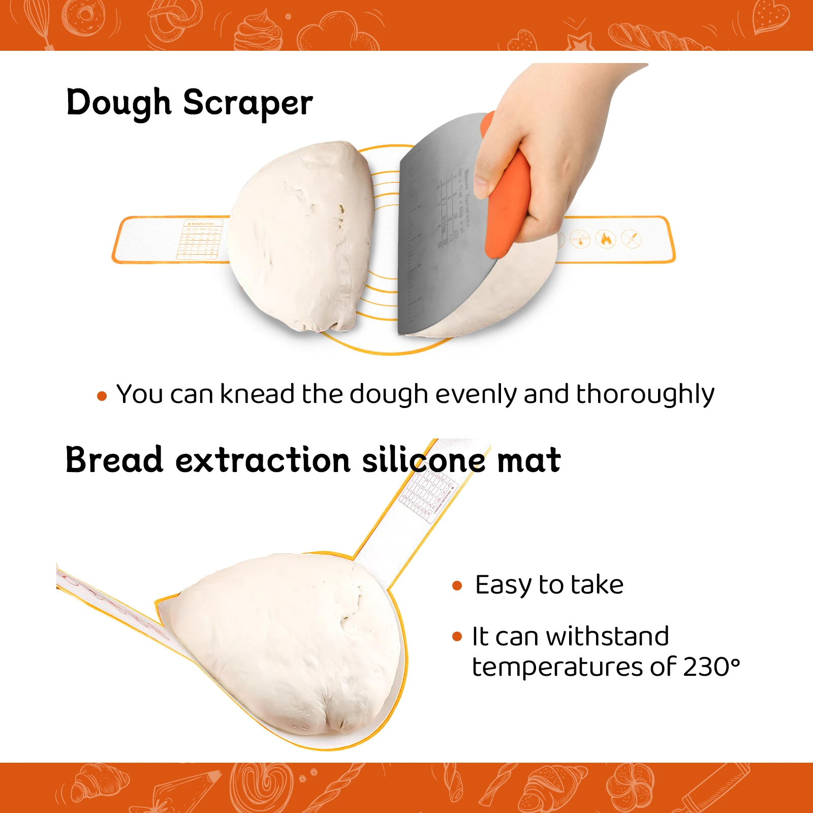 XH Source factory 9+10 inches sourdough bread proofing basket set Complete baking tools natural rattan stainless steel nail