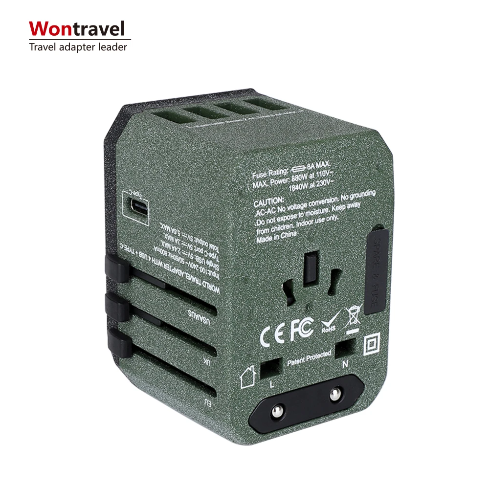 Wontravel Универсальный travel adapter ЕС Великобритания AU США переключатель мощность зарядное устройство международных адаптер