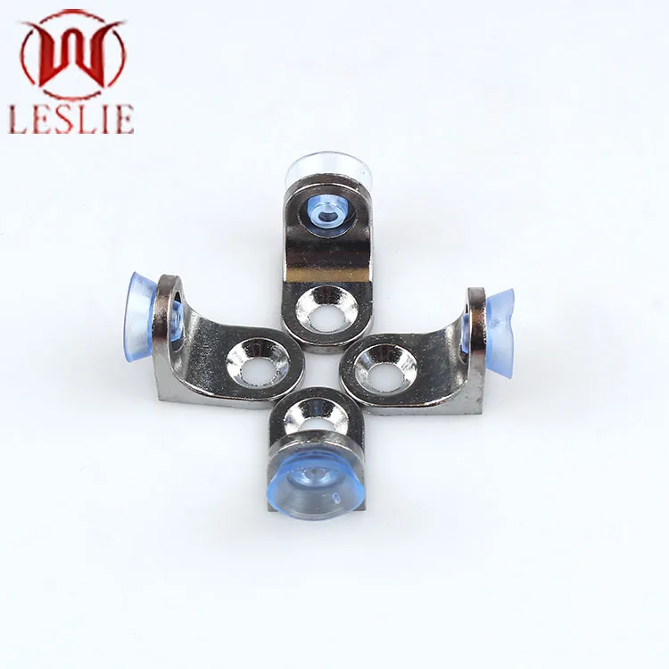 Furniture hardware shelf support L-shaped arc chrome-plated cabinet partition bracket Glass Shelf Support Pin with Sucker