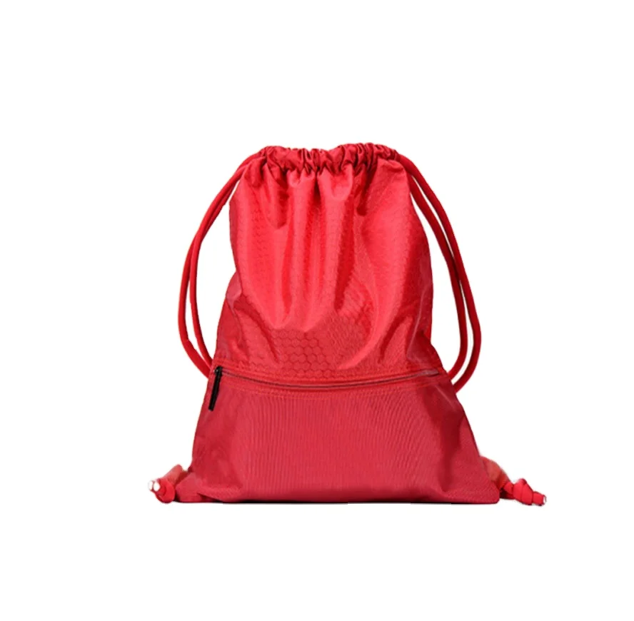 420D Polyester Reusable Blue Travel Sport Backpack Waterproof Polyester Custom Drawstring Bag