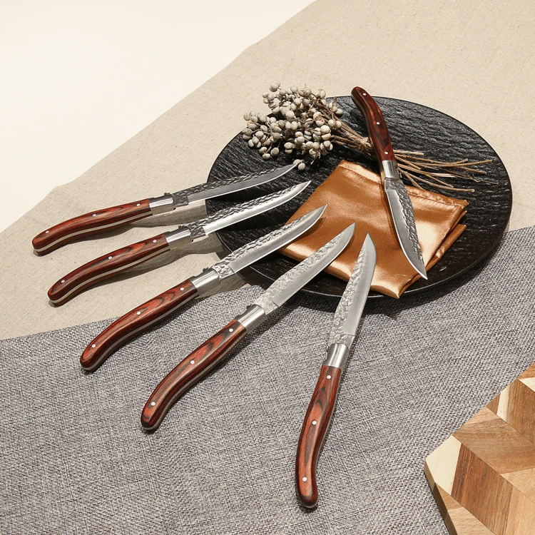 High Quality 4.5' Stainless Steel Steak Knife with Pakka Wood Handle Steak Knives Set